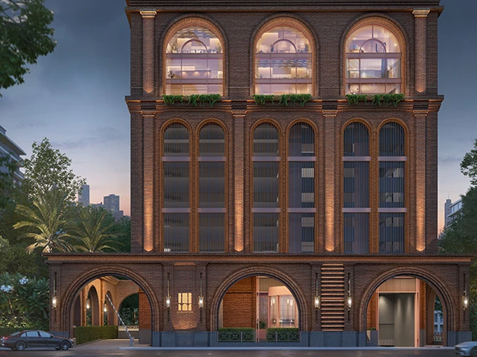 Worli House hand-glazed brick and bronze detailing