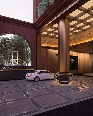 Luxury residential car parking with spacious layout and smooth ramp connectivity across levels